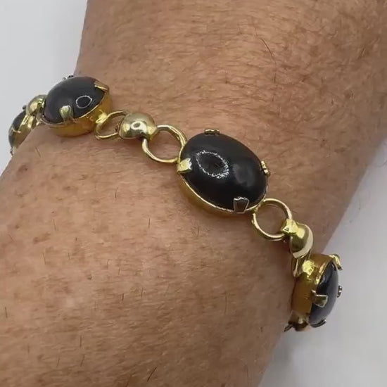 Vintage black Onyx Bracelet Gold filled