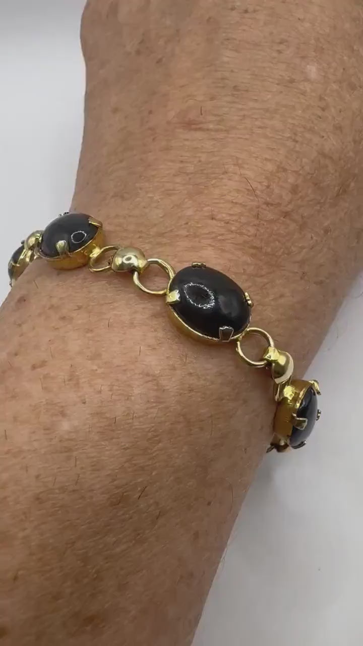 Vintage black Onyx Bracelet Gold filled