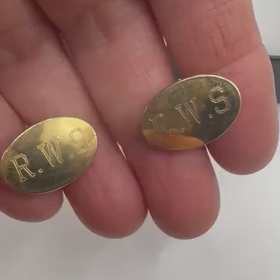 Vintage Golden Monogram RWS Innitial Cuff Links