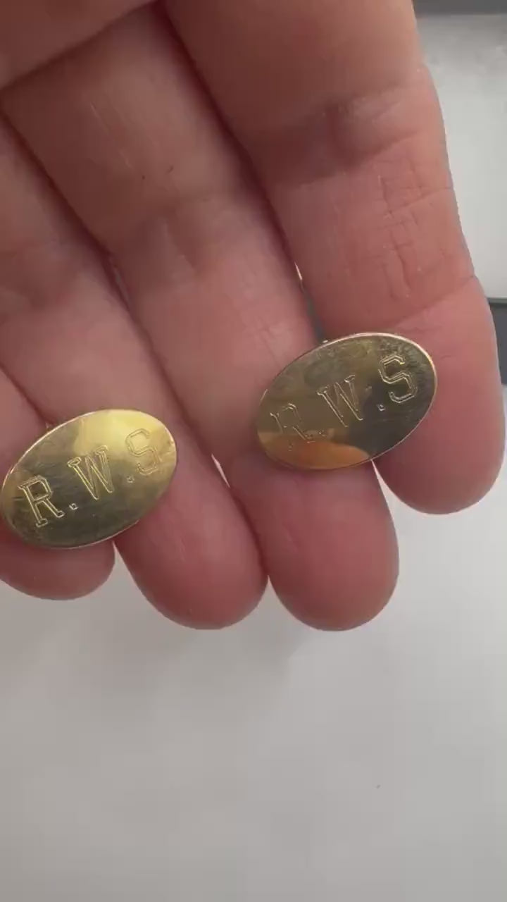 Vintage Golden Monogram RWS Innitial Cuff Links