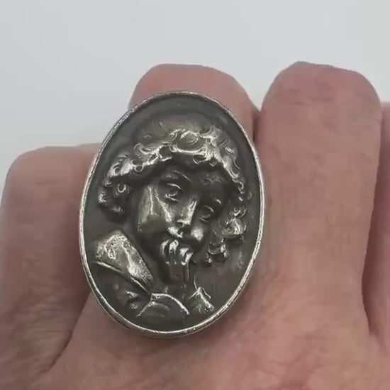 Vintage Child Cameo Ring in 925 Sterling Silver