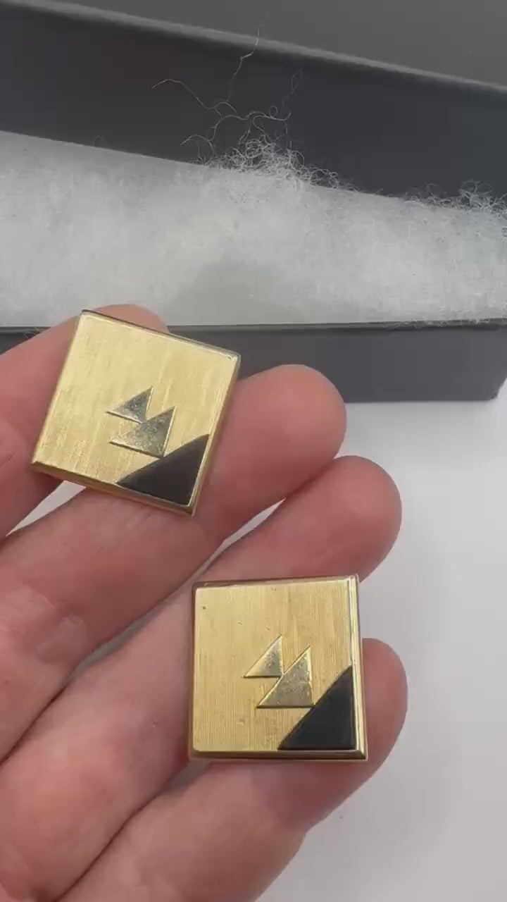 Vintage Golden Monogram Innitial Cuff Links